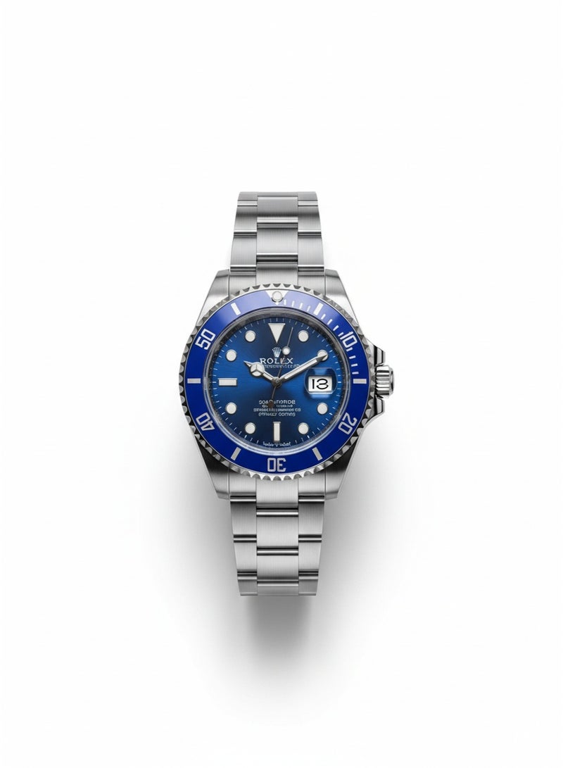 Rolex Submariner Date Stainless Steel Watch with Blue Dial & Bezel - Image 2